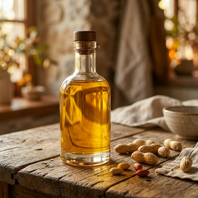 Premium Glass Bottle of Rising Sun Groundnut Oil